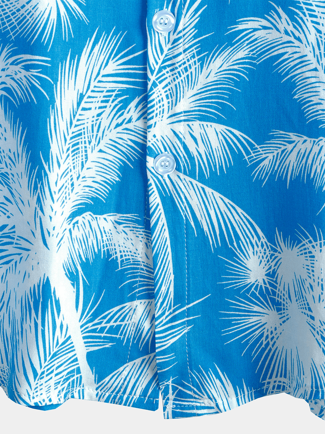 Chemise homme manches courtes imprimé tropical bleu style plage