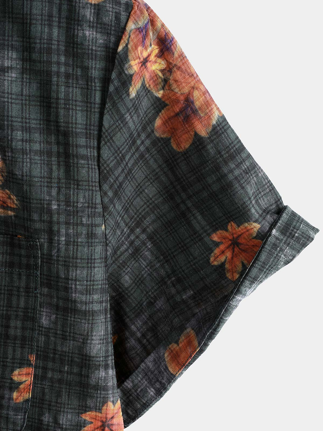 Chemise hawaïenne respirante à manches courtes et imprimé feuilles pour homme