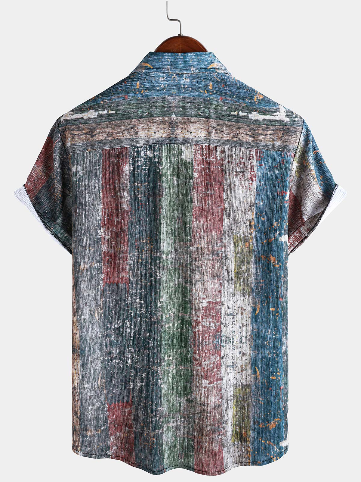 Chemise d'été à manches courtes et poches rétro pour homme