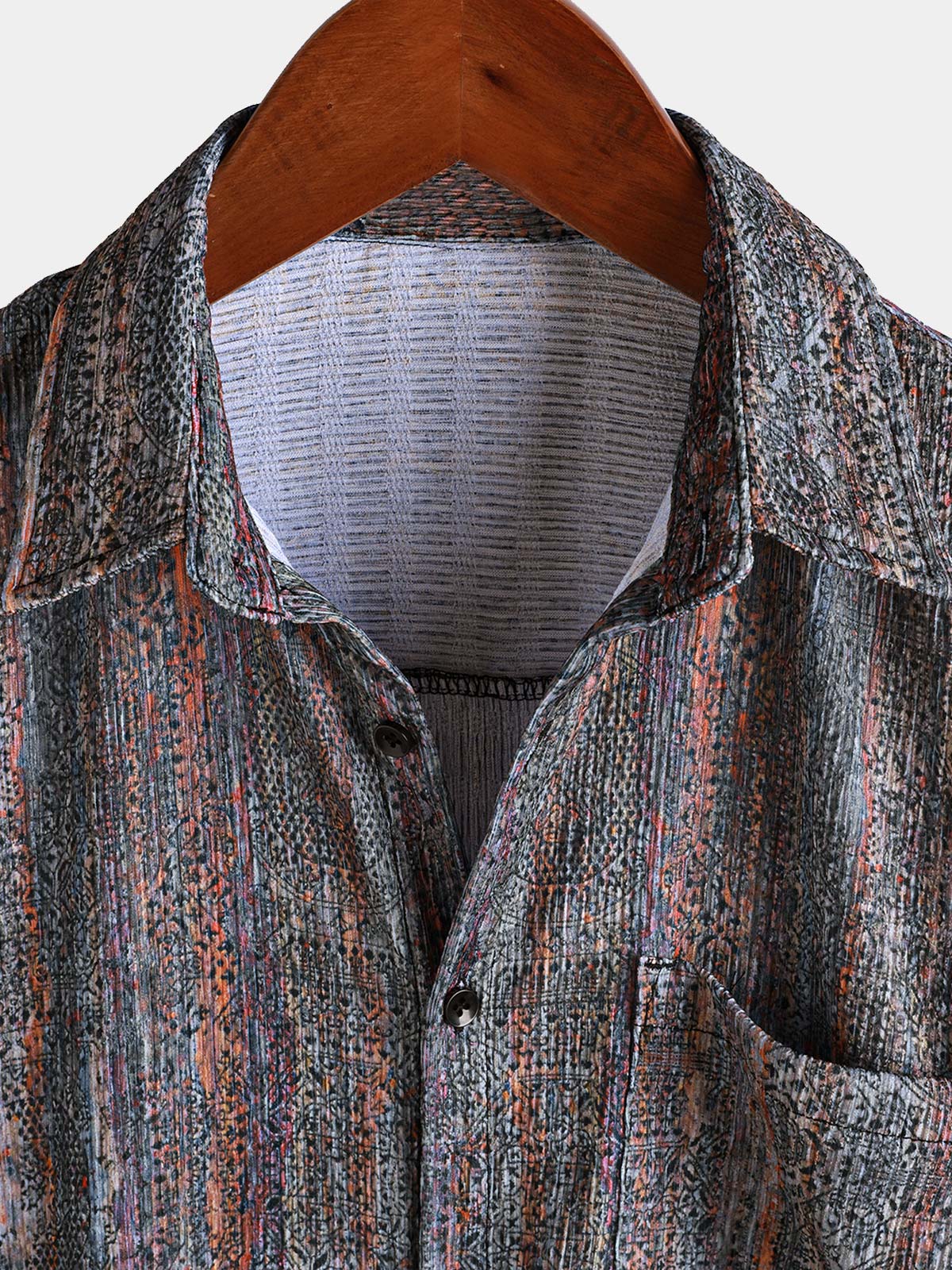 Chemise d'été boutonnée à manches courtes pour homme, style vintage