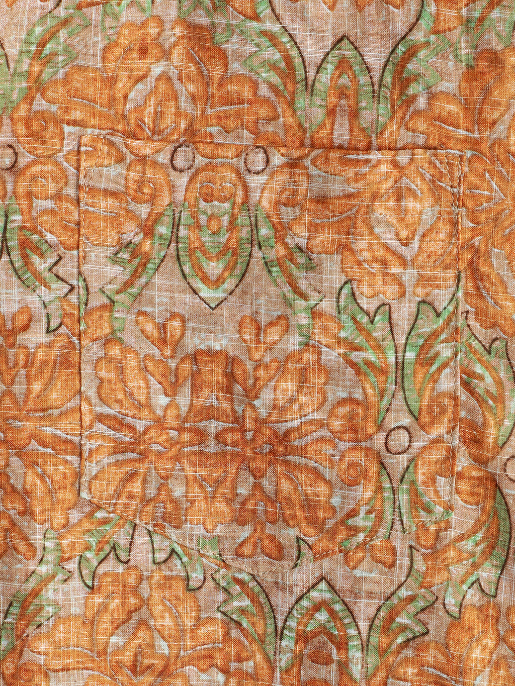 Chemise à manches courtes pour hommes, rétro, décontractée, boutonnée, poche, plage, Vintage, Orange