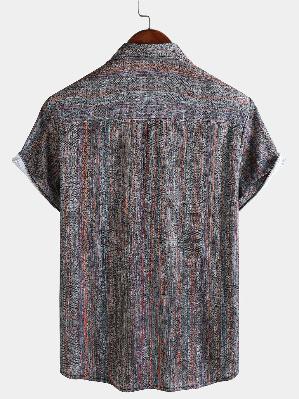 Chemise d'été boutonnée à manches courtes pour homme, style vintage