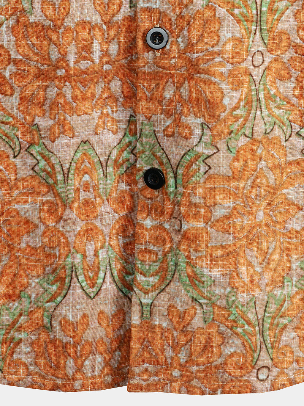 Chemise à manches courtes pour hommes, rétro, décontractée, boutonnée, poche, plage, Vintage, Orange