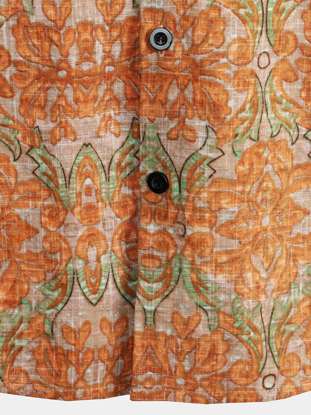 Chemise à manches courtes pour hommes, rétro, décontractée, boutonnée, poche, plage, Vintage, Orange