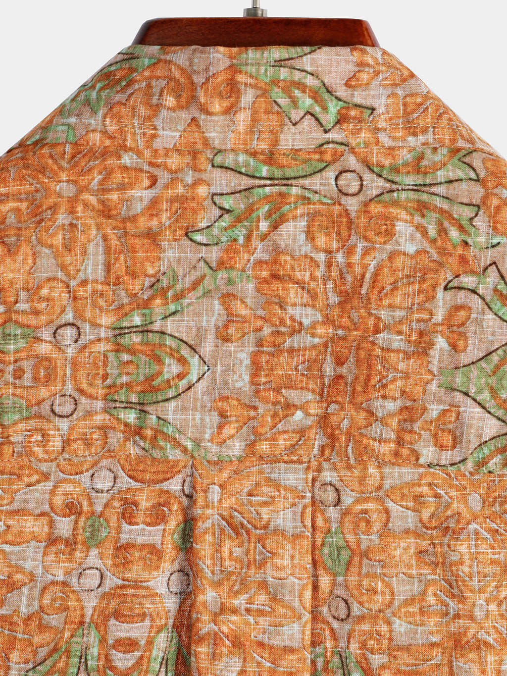 Chemise à manches courtes pour hommes, rétro, décontractée, boutonnée, poche, plage, Vintage, Orange