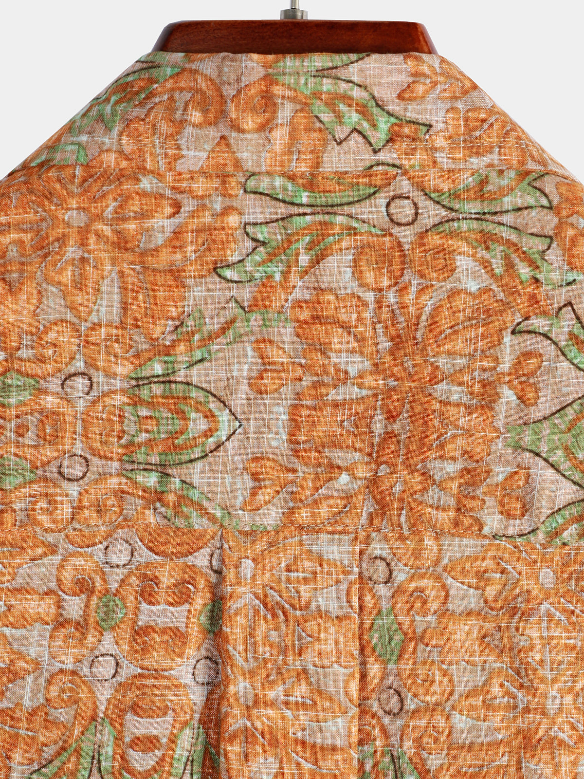 Chemise à manches courtes pour hommes, rétro, décontractée, boutonnée, poche, plage, Vintage, Orange