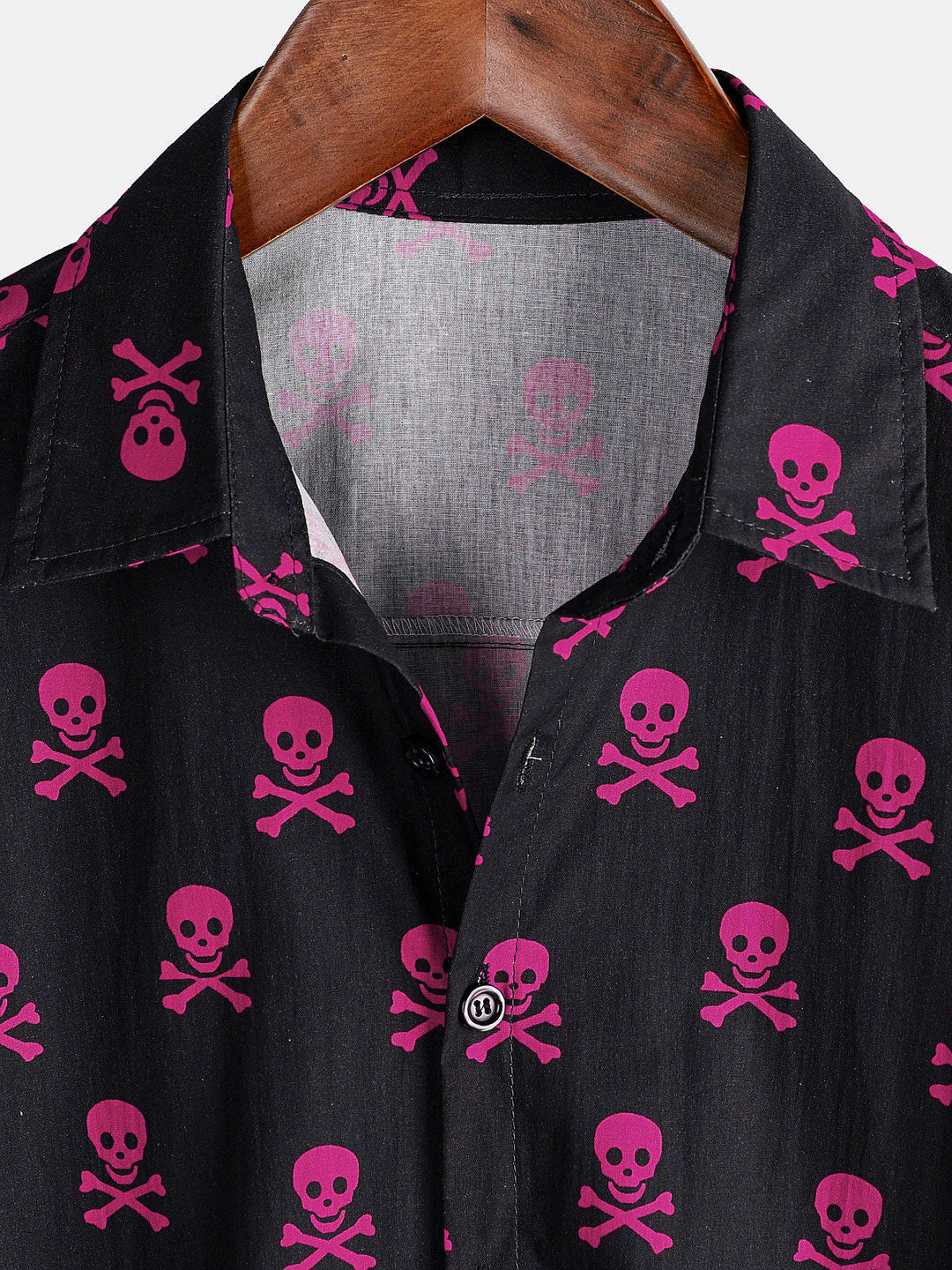 Chemise à manches courtes pour hommes, crâne rose, Punk Rock, vacances, coton, respirant, Cool, été