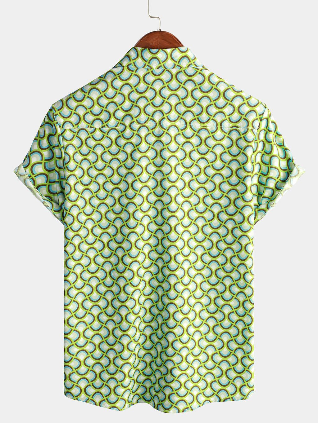 Chemise de plage d'été à manches courtes pour hommes vert