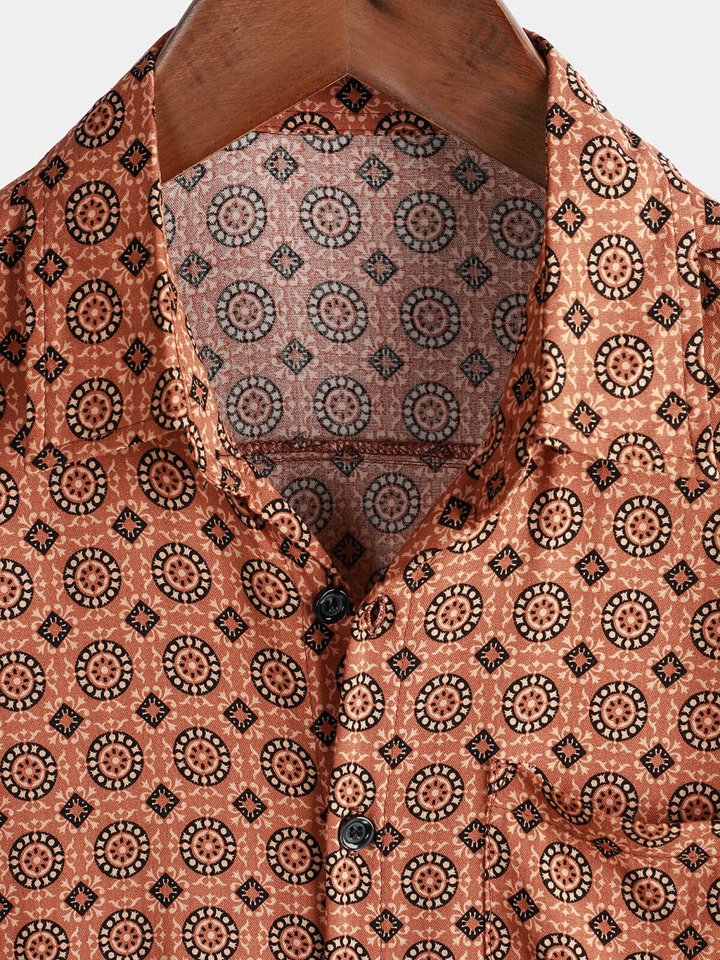 Chemise boutonnée vintage à manches courtes pour hommes