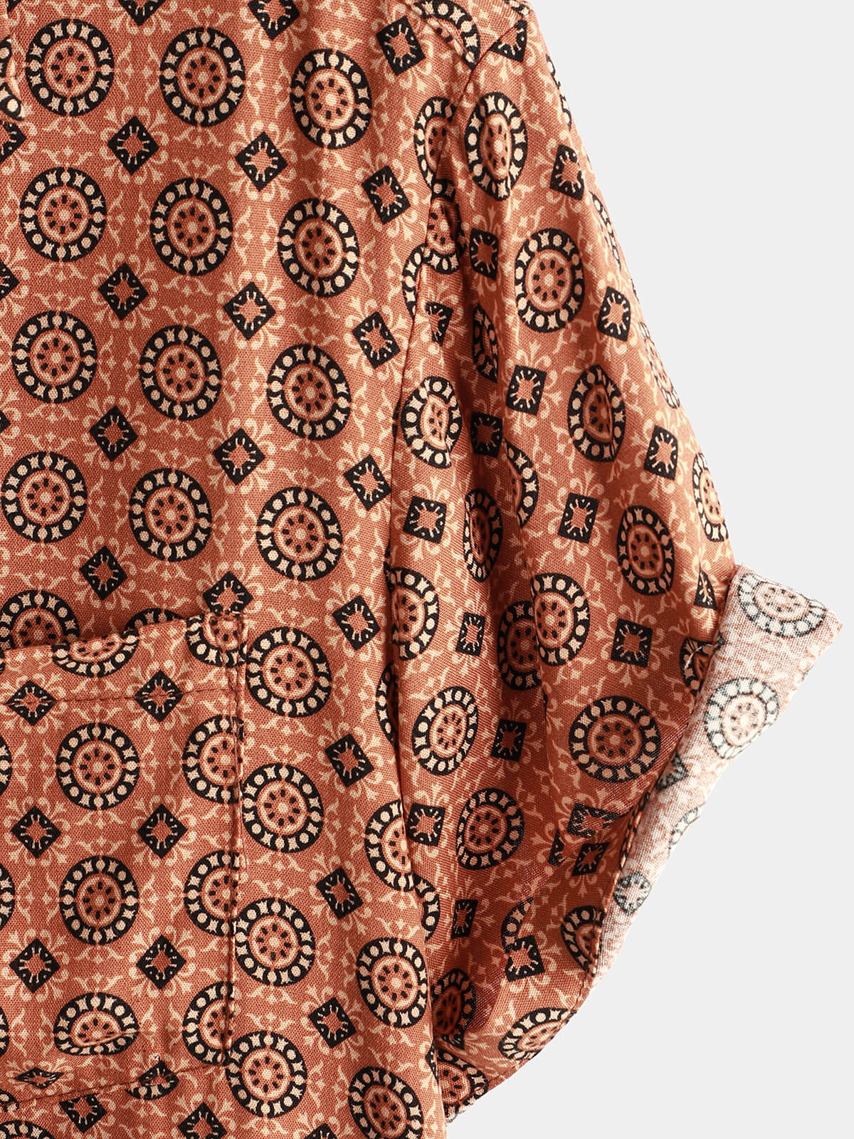 Chemise boutonnée vintage à manches courtes pour hommes