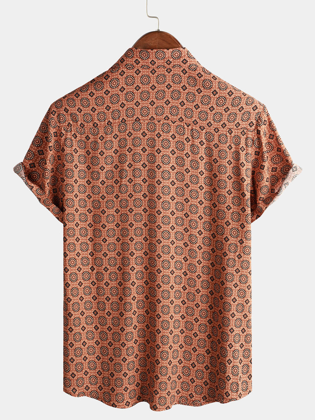 Chemise boutonnée vintage à manches courtes pour hommes