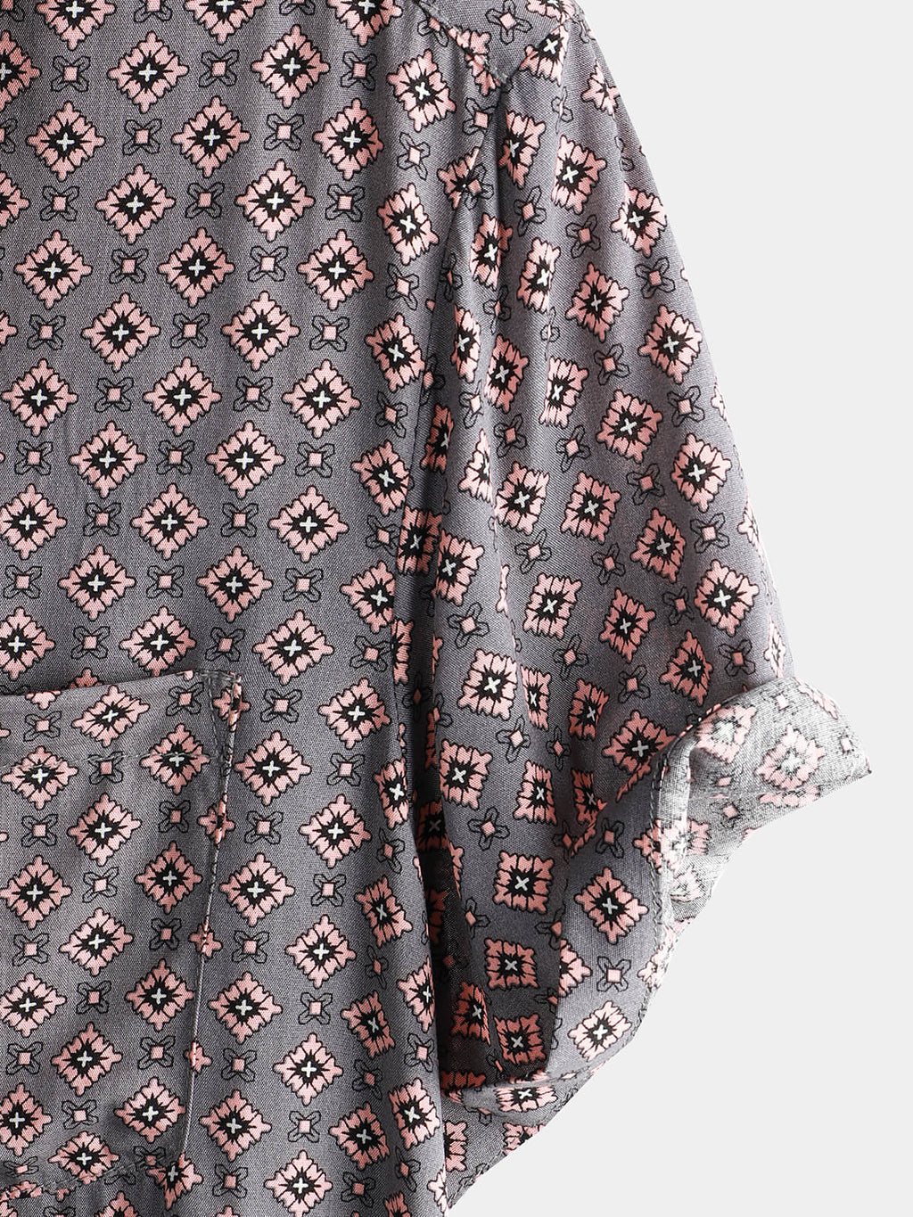 Chemise à manches courtes de plage d'été géométrique vintage pour hommes