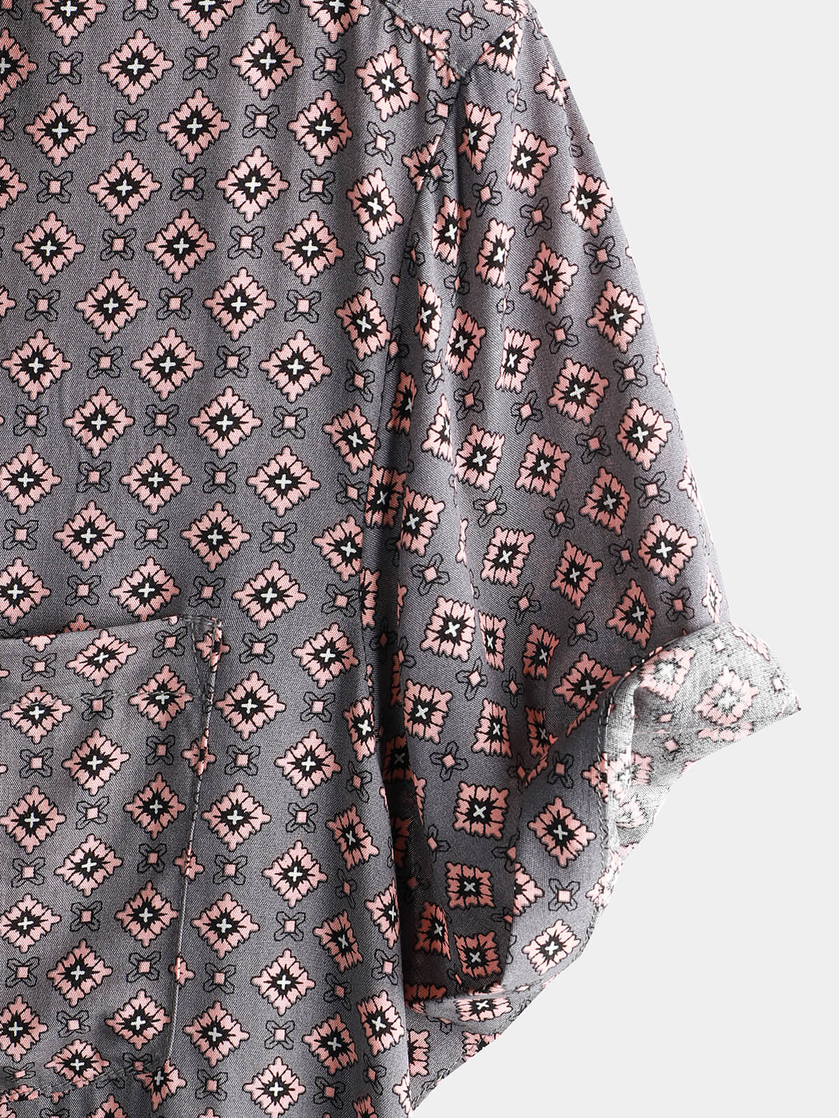Chemise à manches courtes de plage d'été géométrique vintage pour hommes
