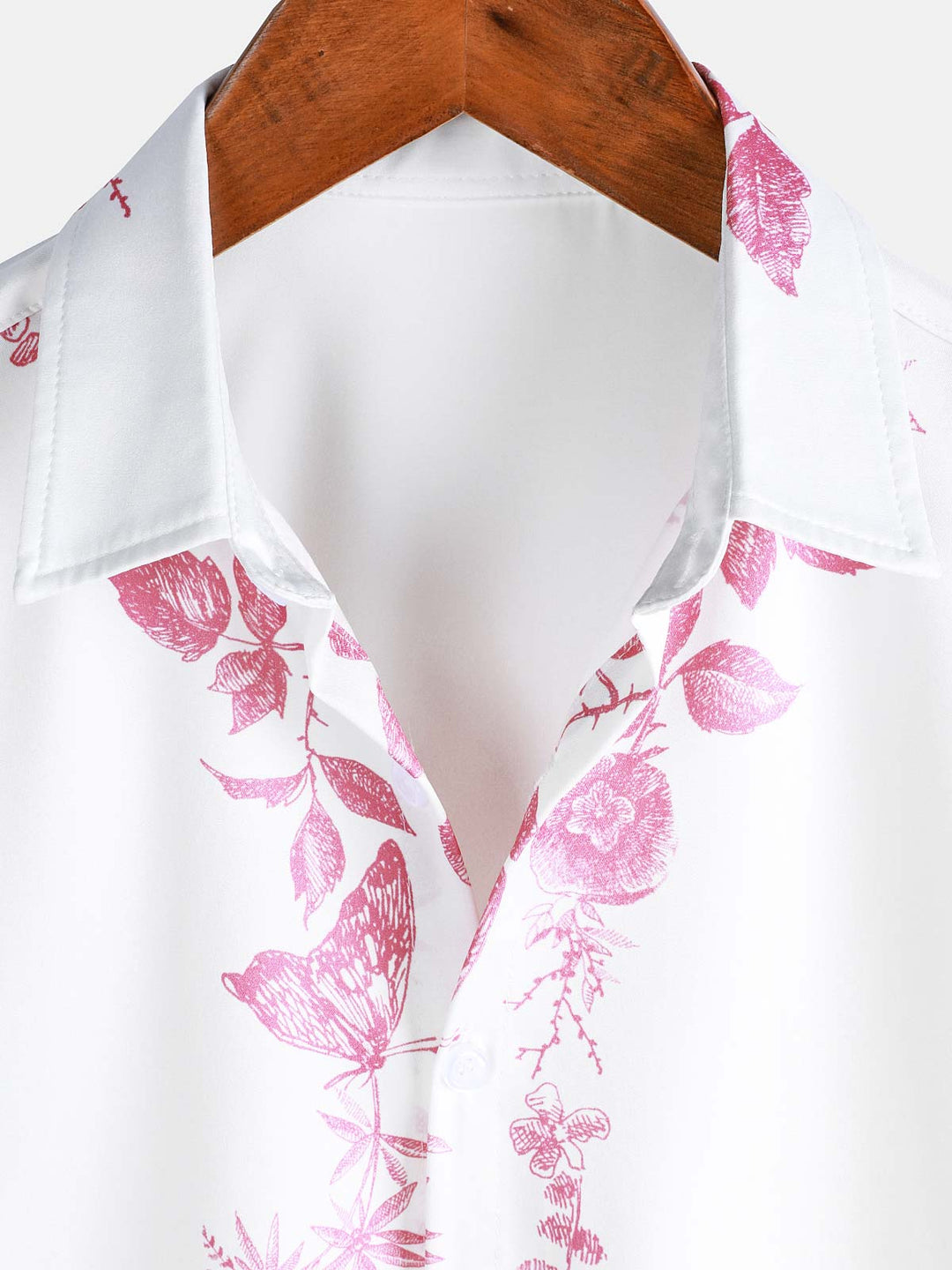 Chemise hawaïenne à manches courtes et col décontracté pour homme, imprimé floral rose, à boutons, pour l&