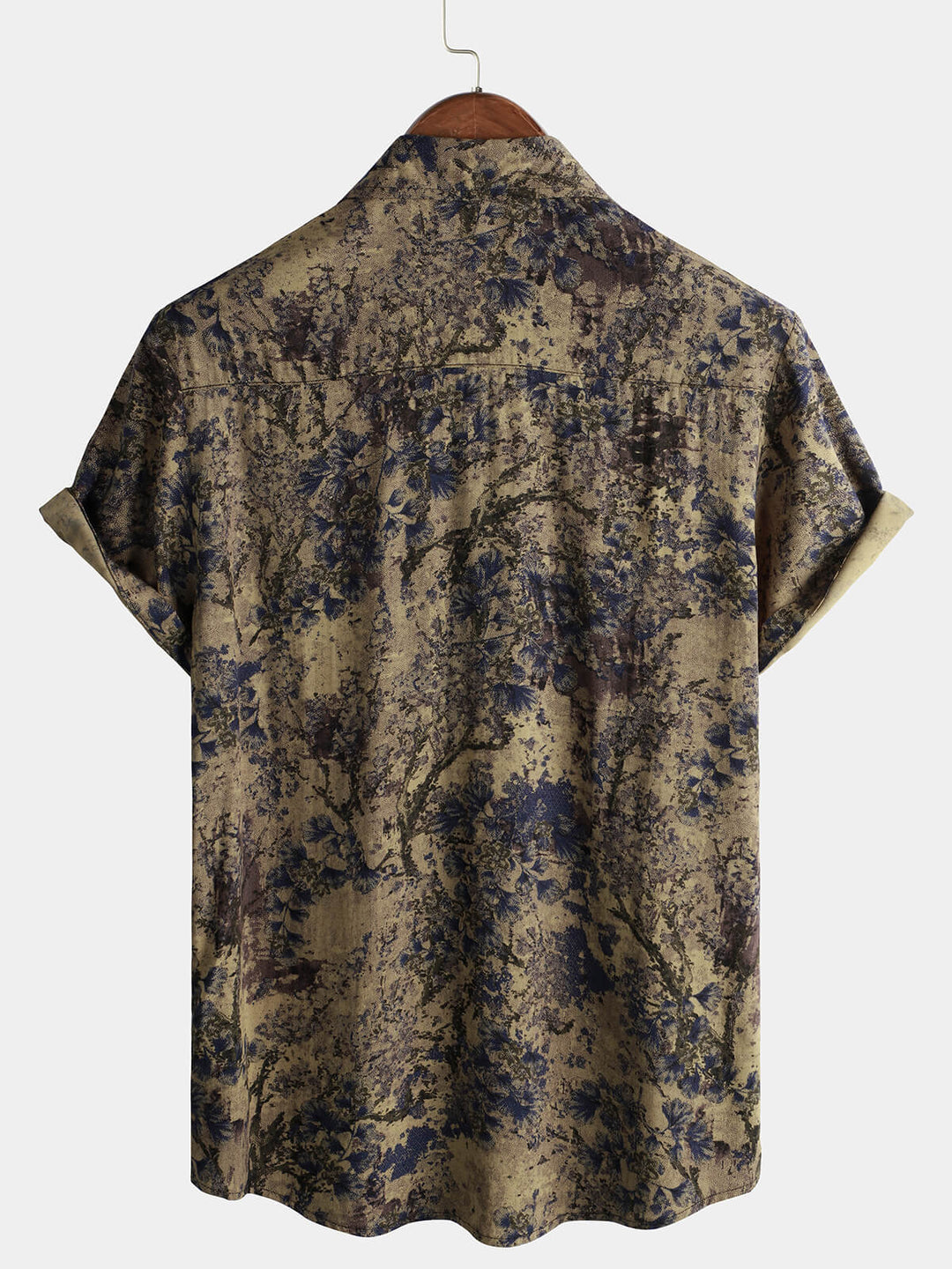 Chemise Vintage décontractée à manches courtes pour hommes, imprimé Floral rétro
