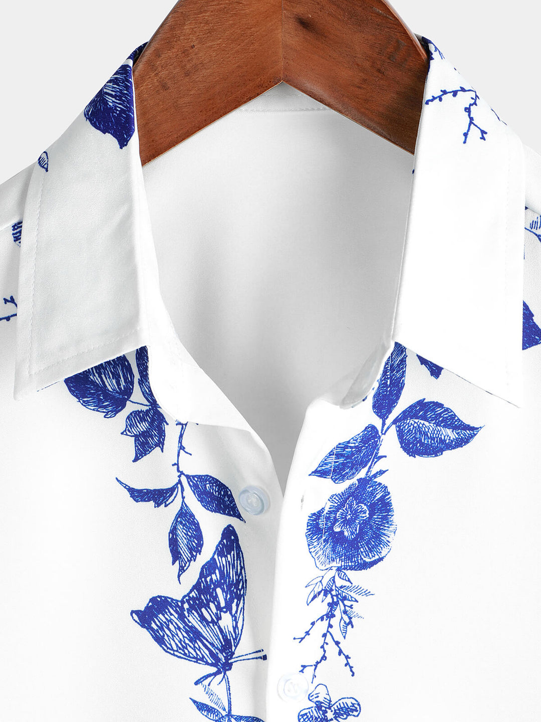 Chemise hawaïenne à imprimé floral bleu pour homme