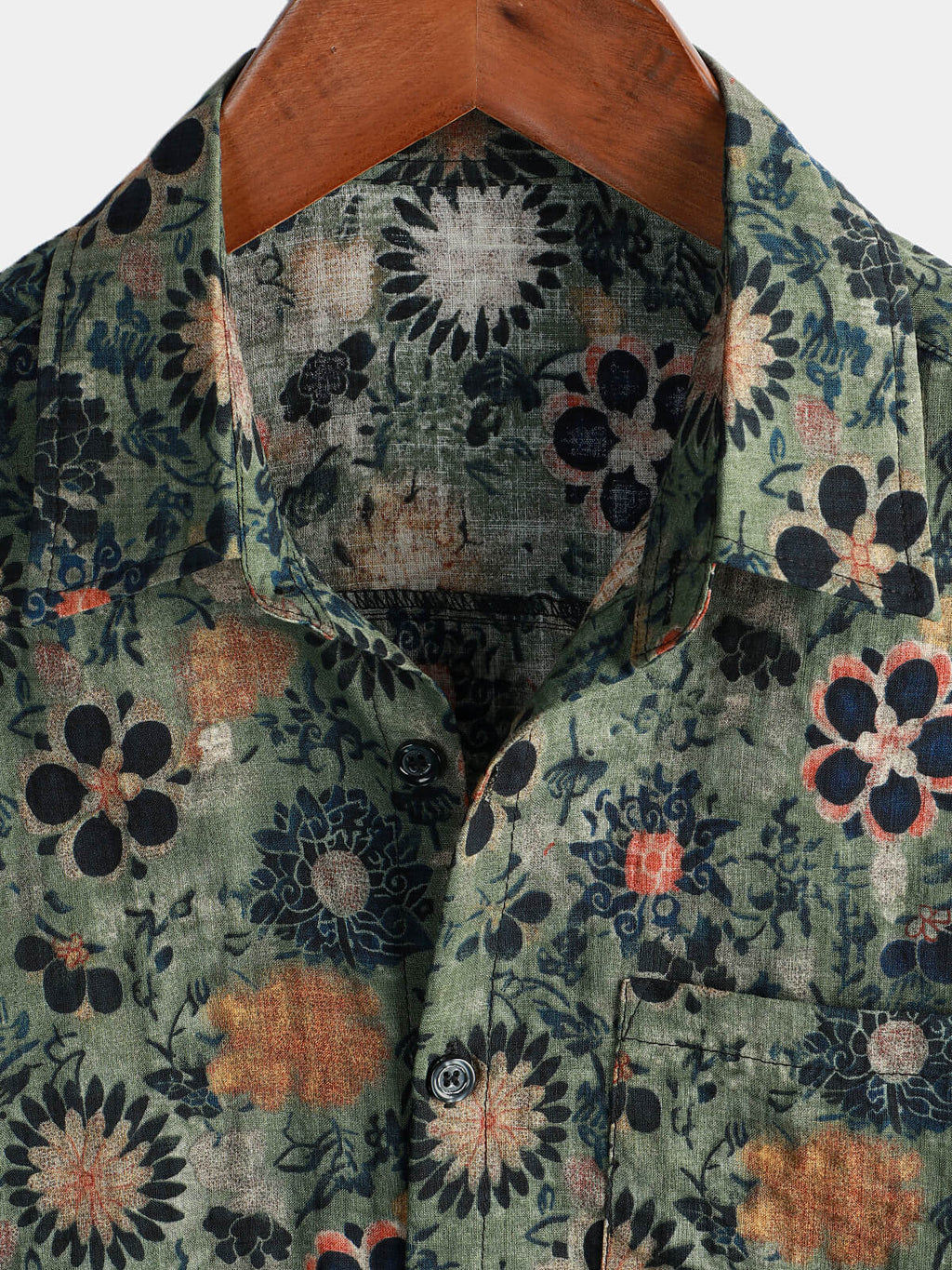 Chemise à Manches Courtes Casual Vintage avec Imprimé Floral pour Homme