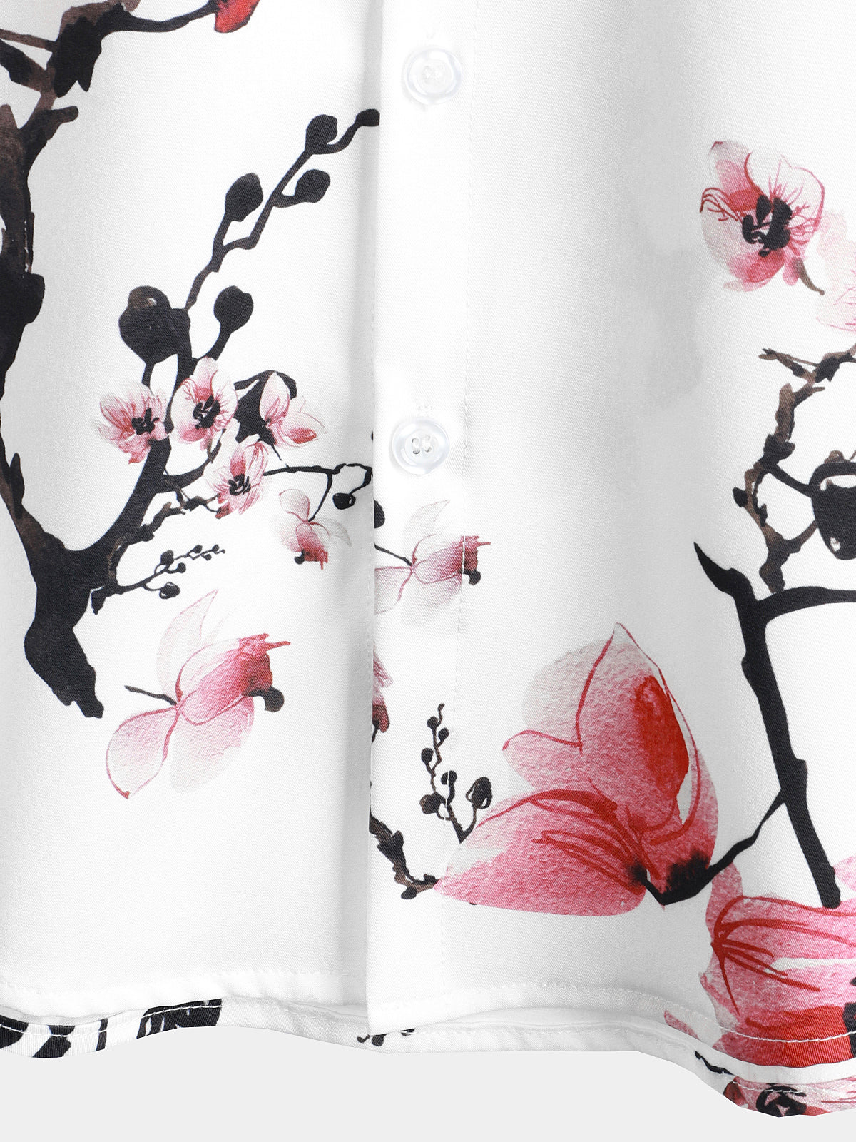 Chemise d'été à manches courtes avec imprimé floral rose pour homme