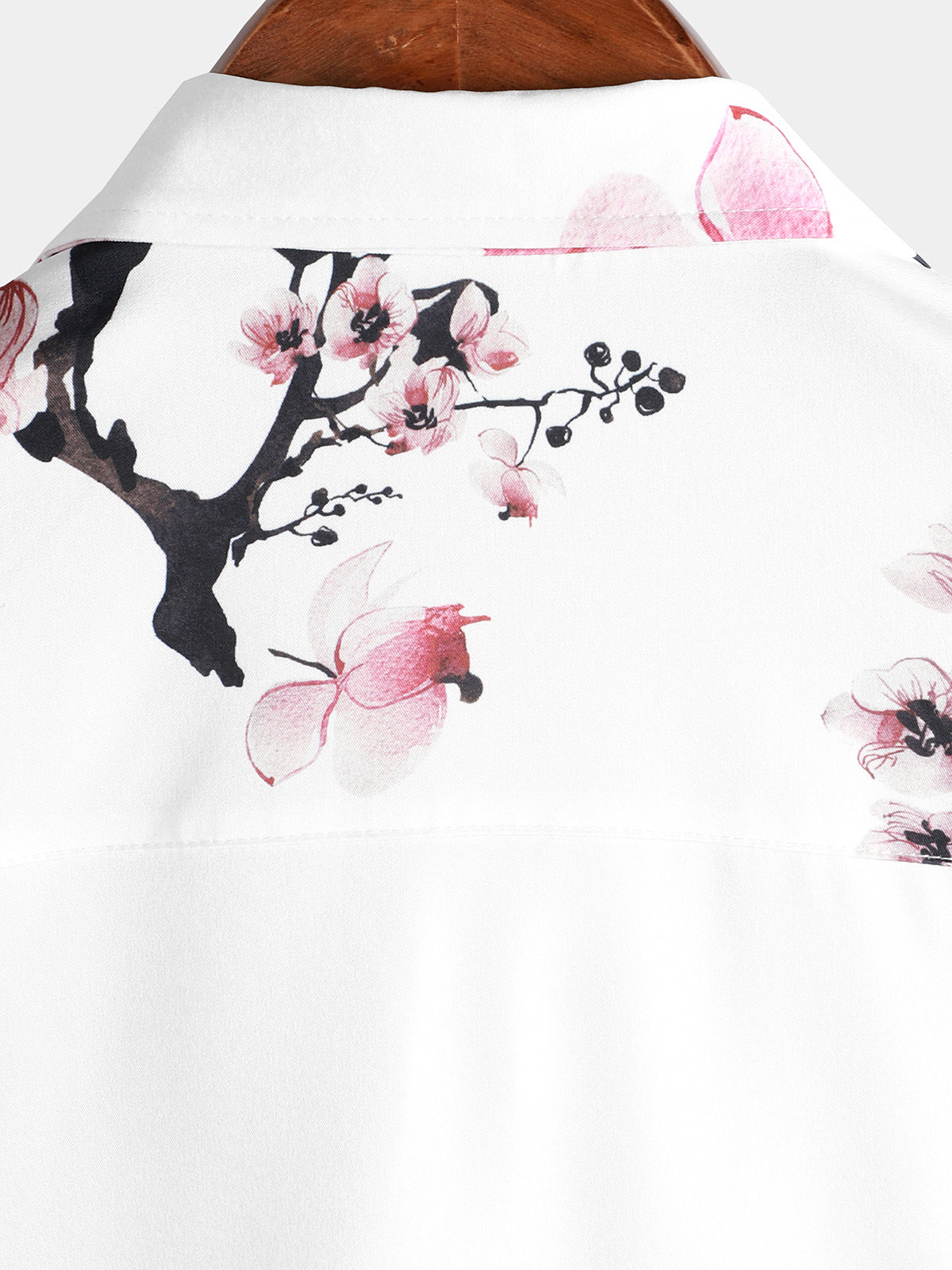 Chemise d'été à manches courtes avec imprimé floral rose pour homme