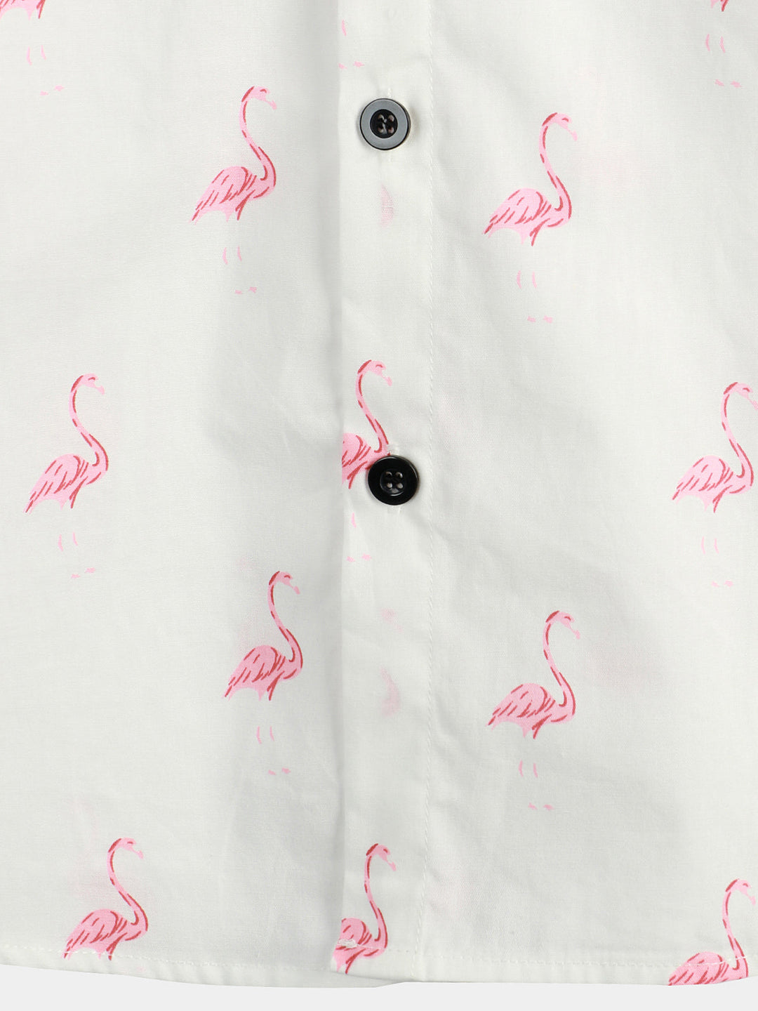 Chemise boutonnée à manches courtes à imprimé flamant rose pour homme