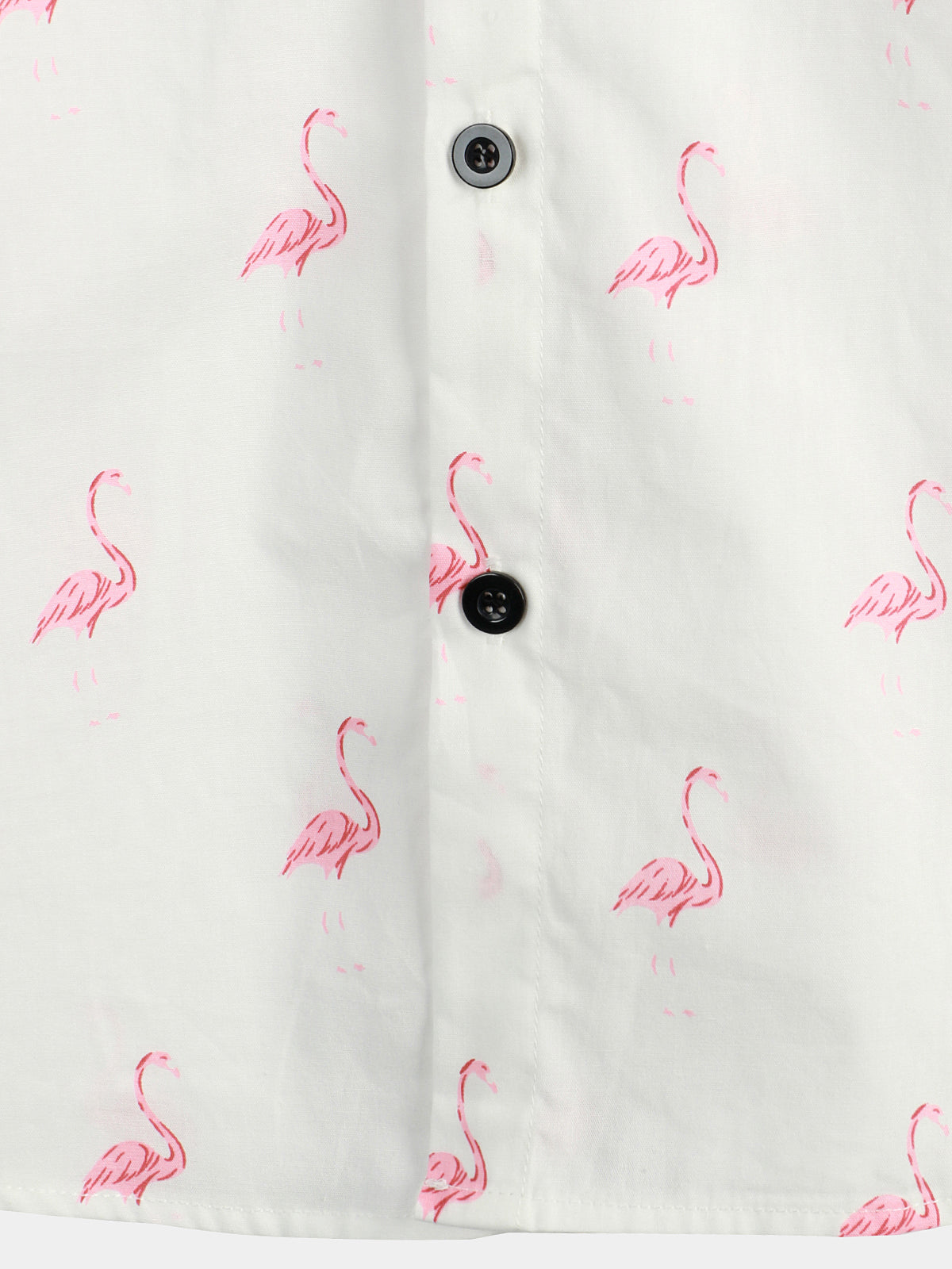 Chemise à Manches Courtes avec Imprimé Flamant Rose pour Homme