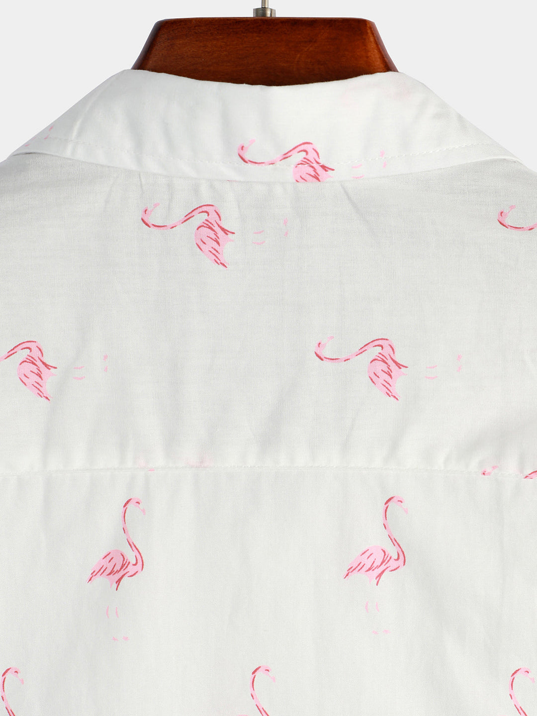 Chemise boutonnée à manches courtes à imprimé flamant rose pour homme