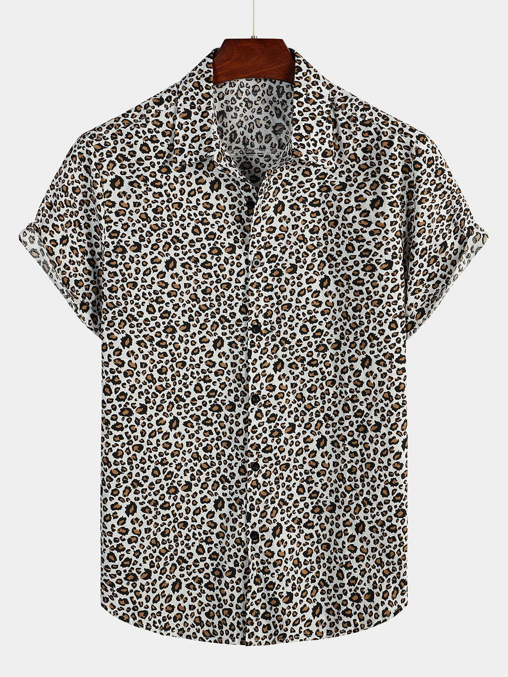 Chemise à manches courtes à imprimé léopard Rock pour hommes