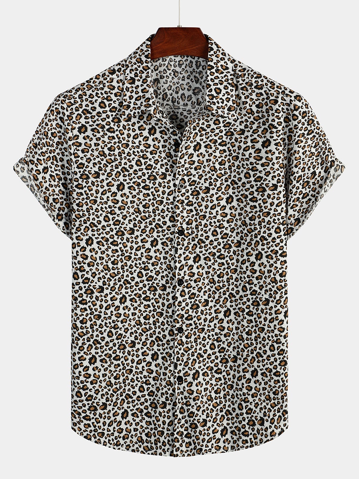 Chemise à Manches Courtes Léopard pour Homme