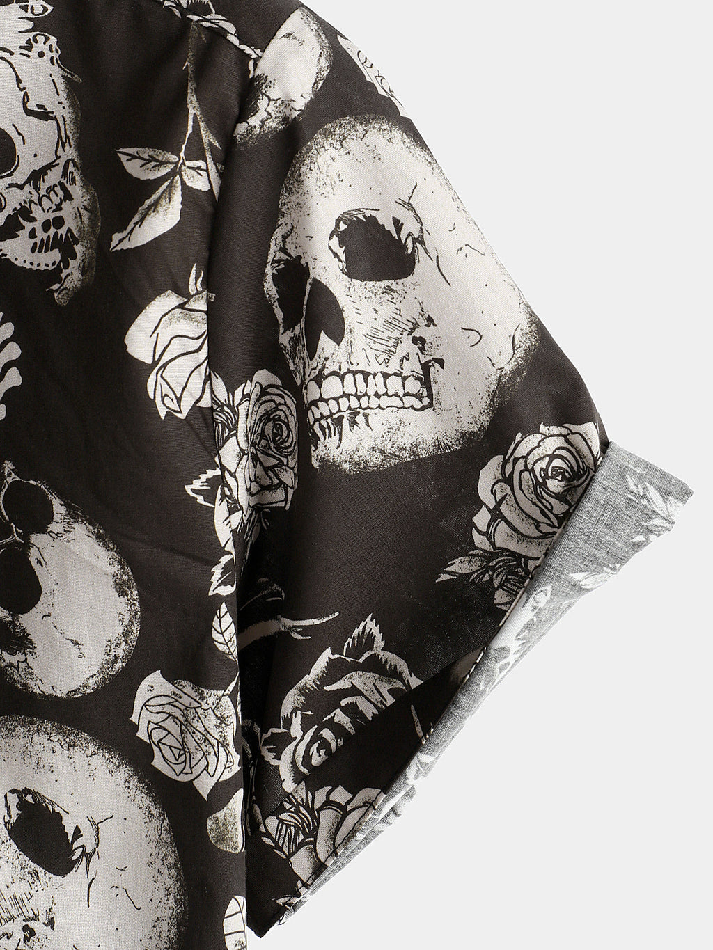 Chemise à Boutons Cool de Crâne Rose Floral pour Homme, Punk Rock and Roll