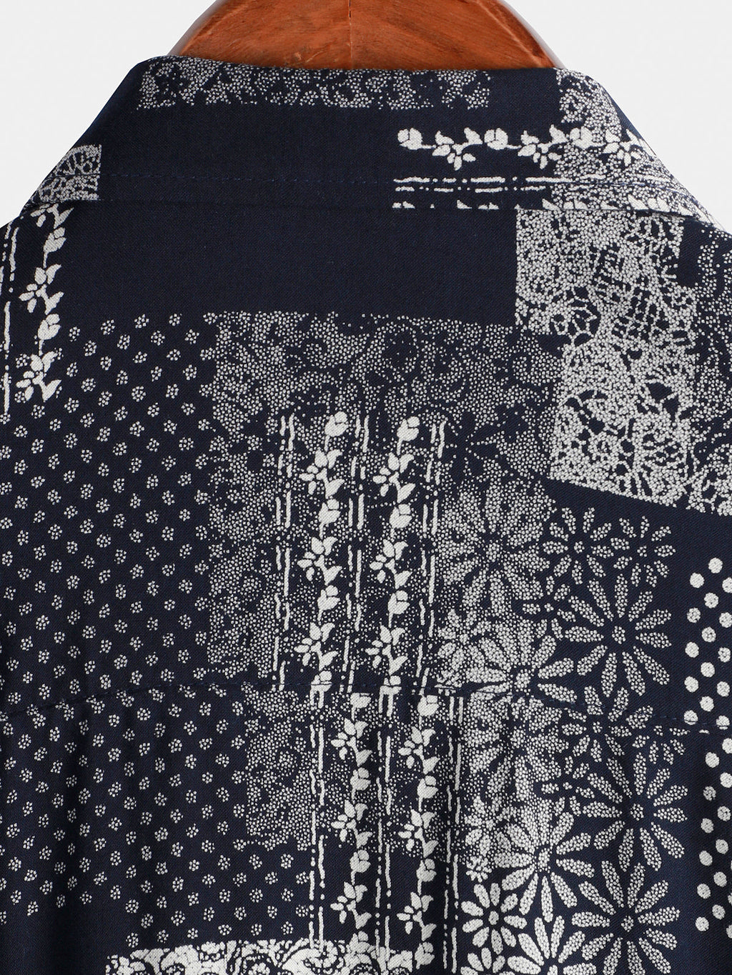 Chemise Homme à Manches Courtes avec Boutons, Imprimé de Patches, Floral, Vintage, Rétro, pour les Vacances