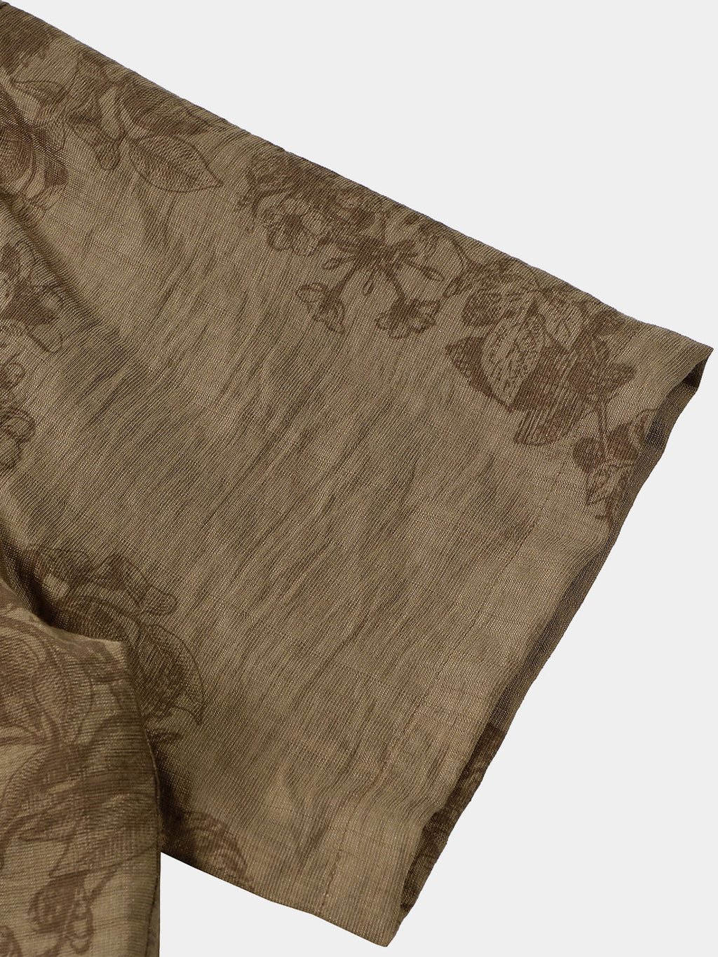 Chemise Homme Vintage Marron à Fleurs Manches Courtes Vacances