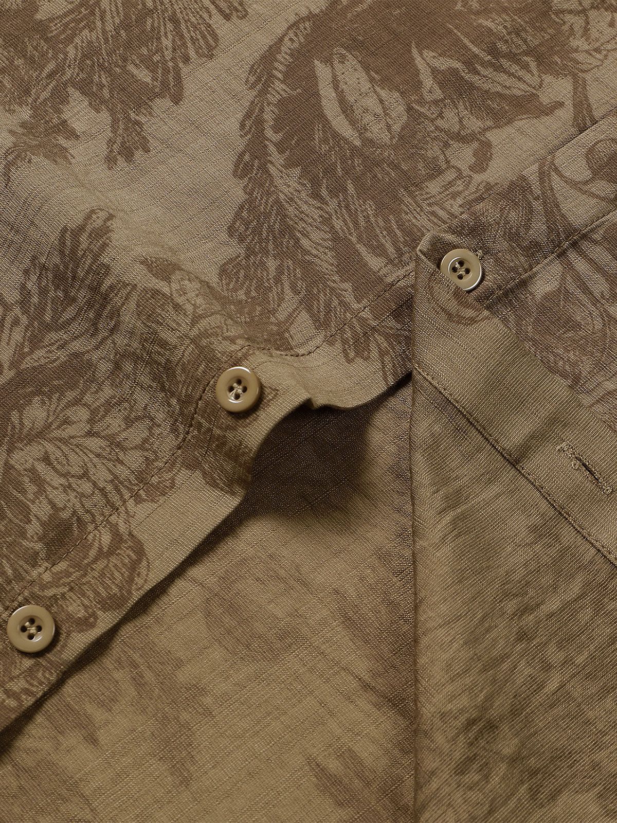 Chemise Homme Vintage Marron à Fleurs Manches Courtes Vacances