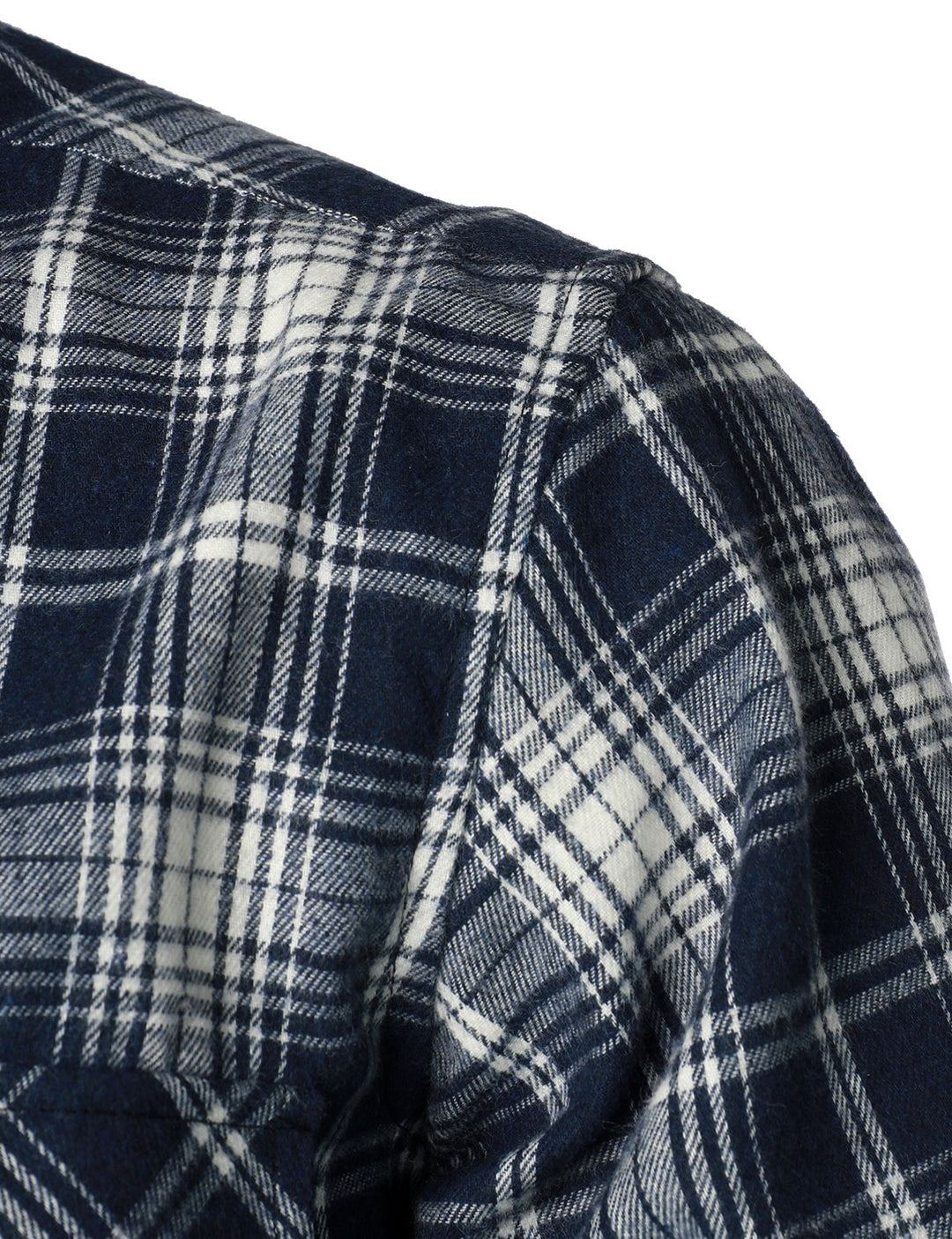 Chemise décontractée à carreaux en flanelle à double poche pour hommes