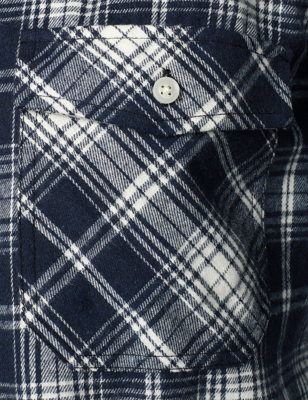 Chemise décontractée à carreaux en flanelle à double poche pour hommes