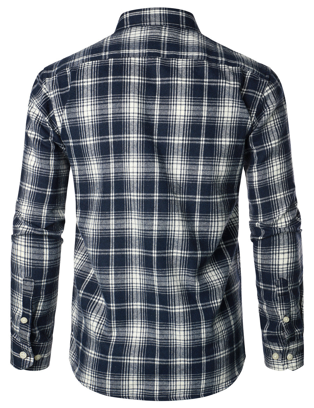Chemise décontractée à carreaux en flanelle à double poche pour hommes