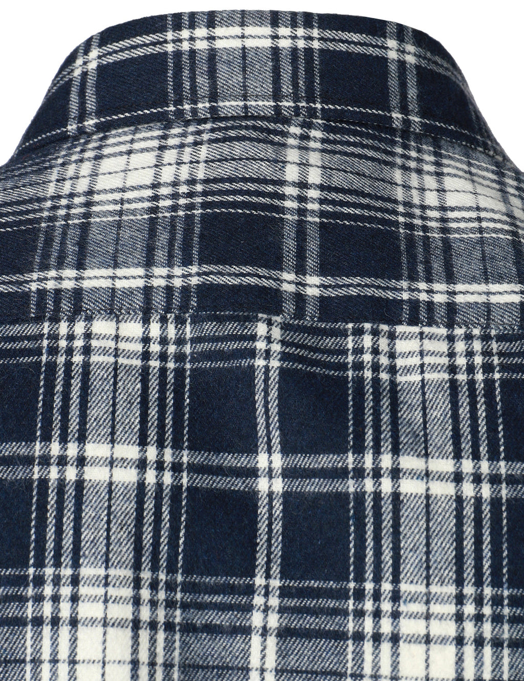 Chemise décontractée à carreaux en flanelle à double poche pour hommes