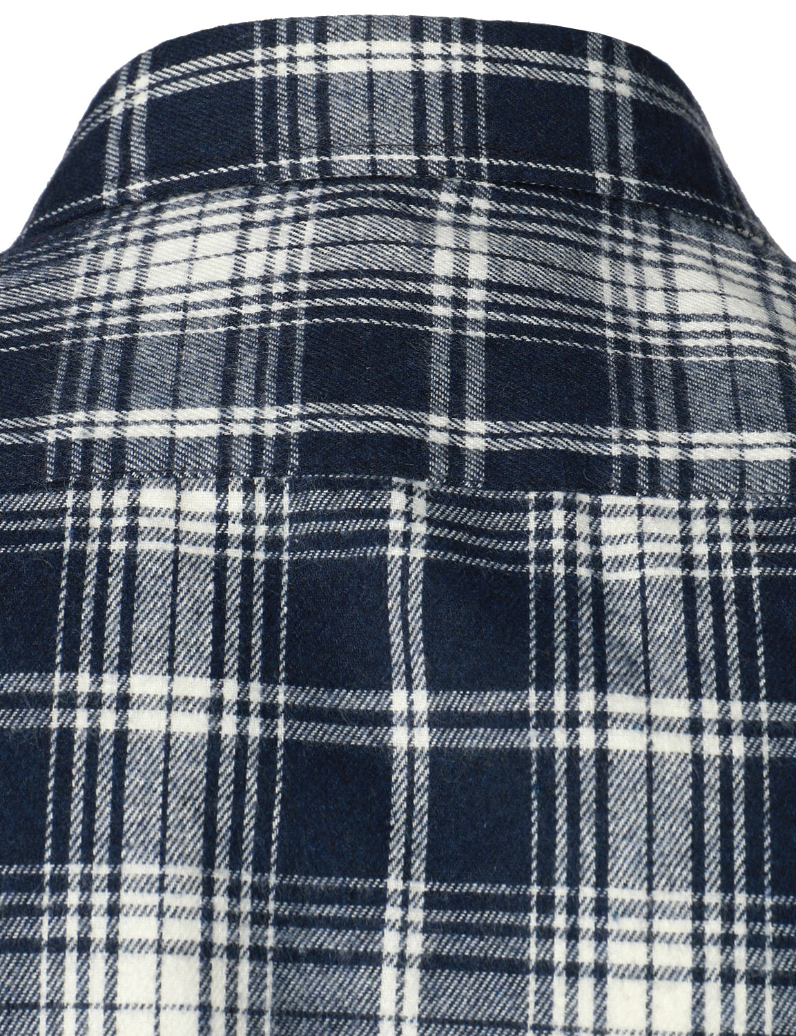 Chemise décontractée à carreaux en flanelle à double poche pour hommes