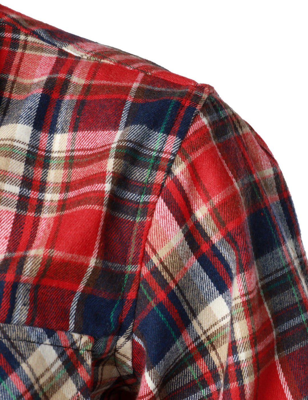 Chemise décontractée à carreaux en flanelle à double poche pour hommes