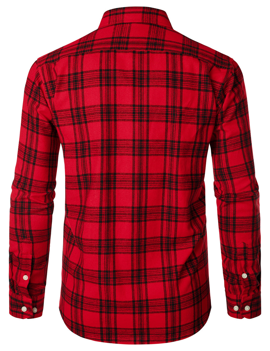 Chemise à carreaux à double poche boutonnée à carreaux pour hommes à manches longues automne hiver