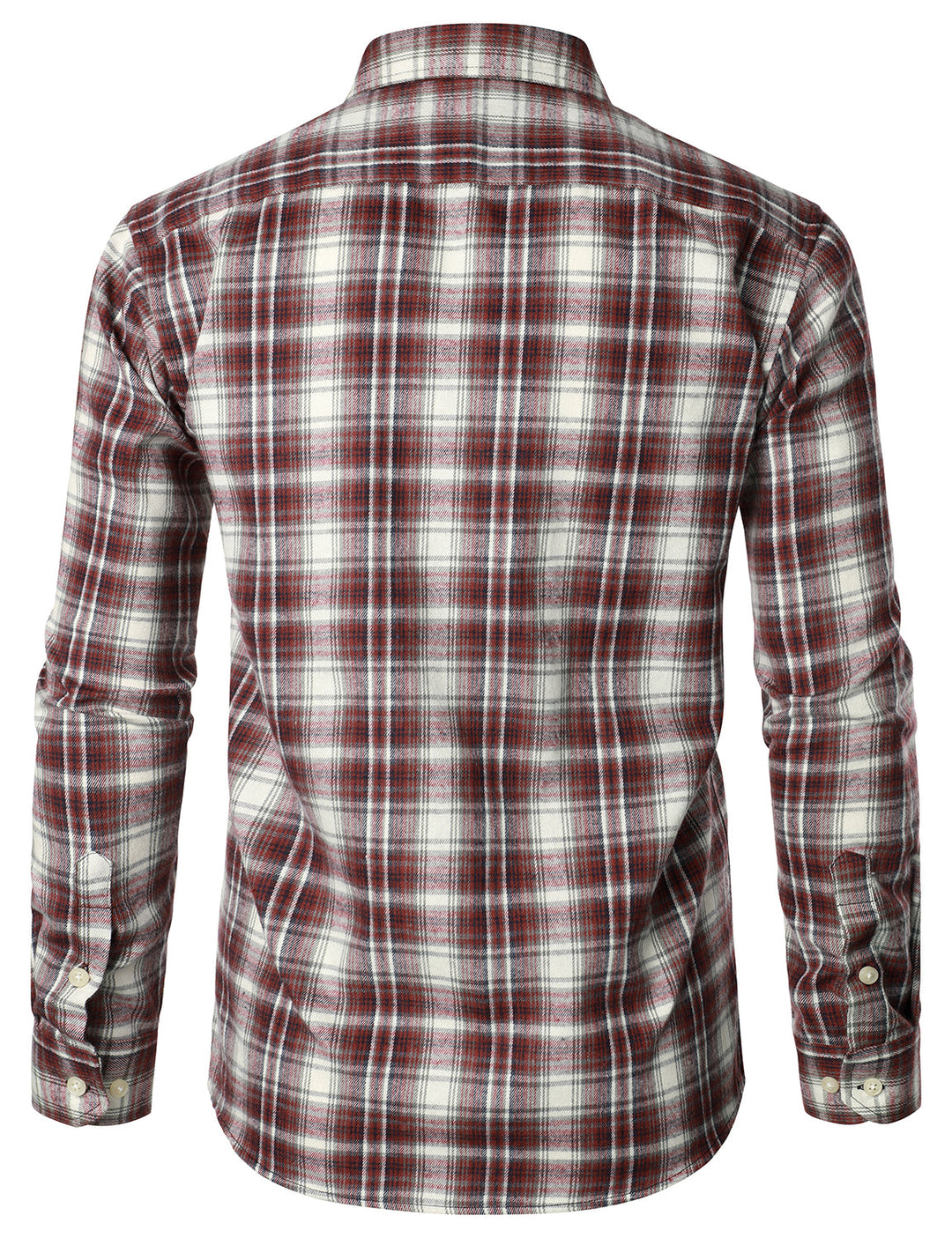 Chemise décontractée à carreaux en flanelle à double poche pour hommes