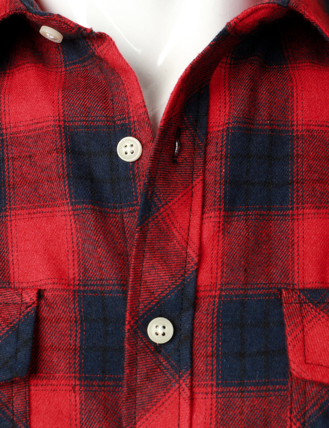 Chemise décontractée à carreaux en flanelle à double poche pour hommes