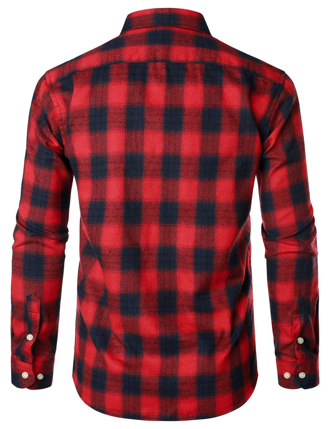 Chemise décontractée à carreaux en flanelle à double poche pour hommes