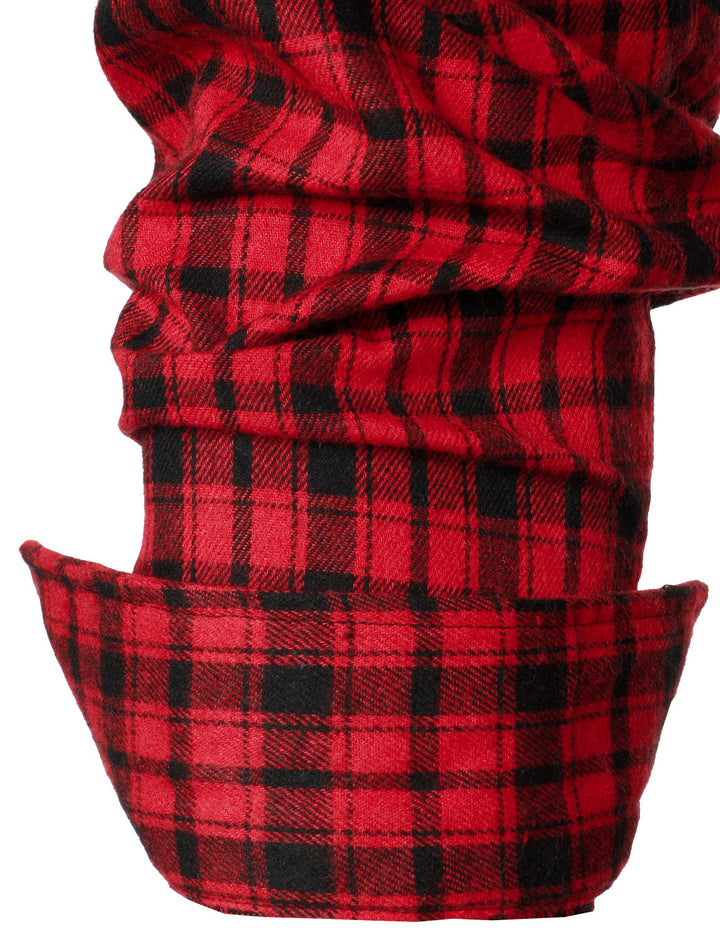 Chemise à carreaux en flanelle à double poche pour hommes