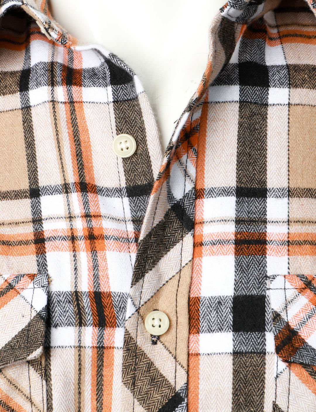 Chemise à carreaux à double poche boutonnée à carreaux pour hommes à manches longues automne hiver