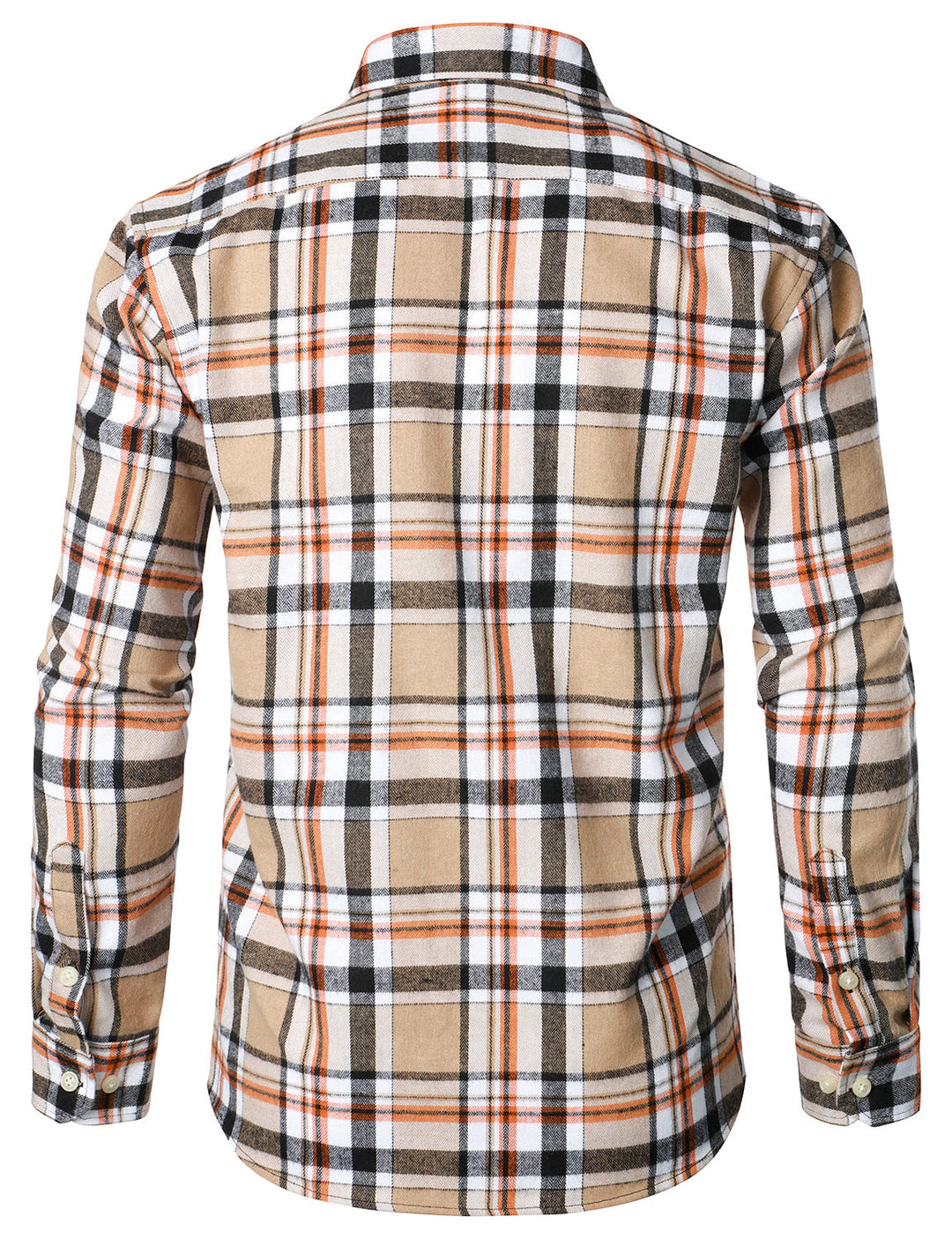 Chemise à carreaux à double poche boutonnée à carreaux pour hommes à manches longues automne hiver