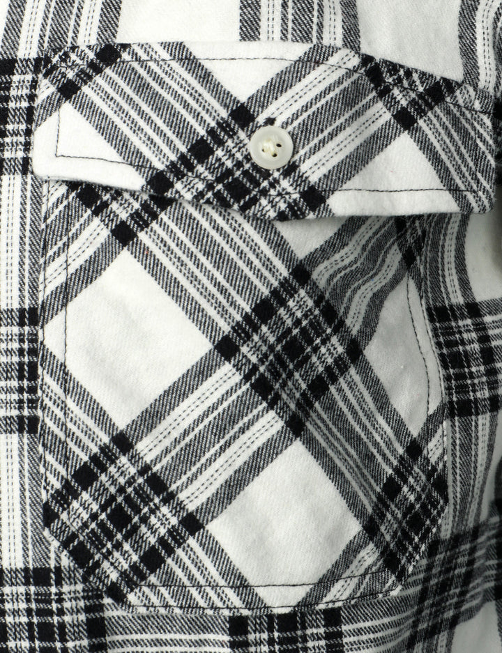 Chemise à carreaux à double poche boutonnée à carreaux pour hommes à manches longues automne hiver