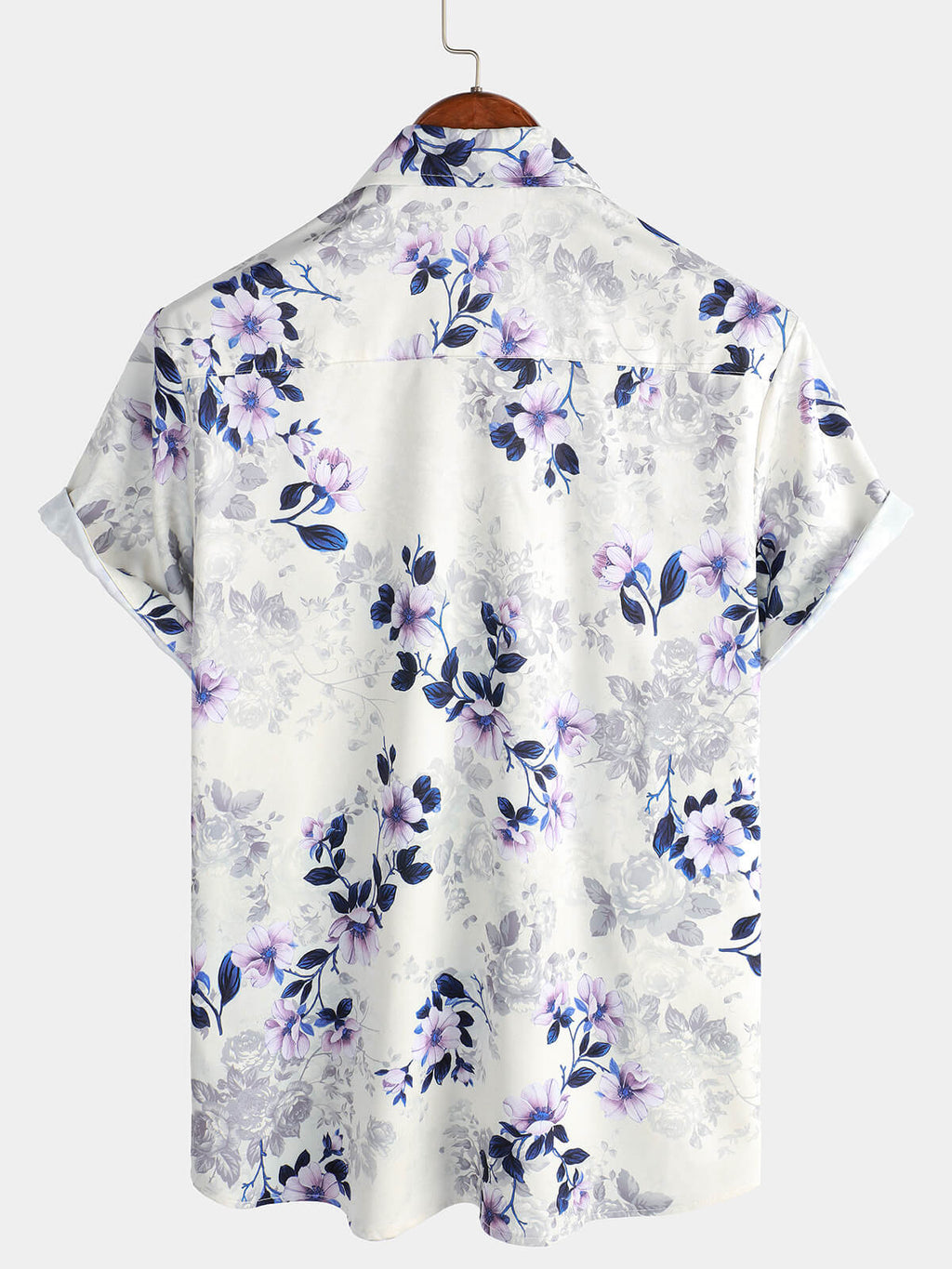 Chemise boutonnée décontractée à imprimé floral d'été à manches courtes pour hommes