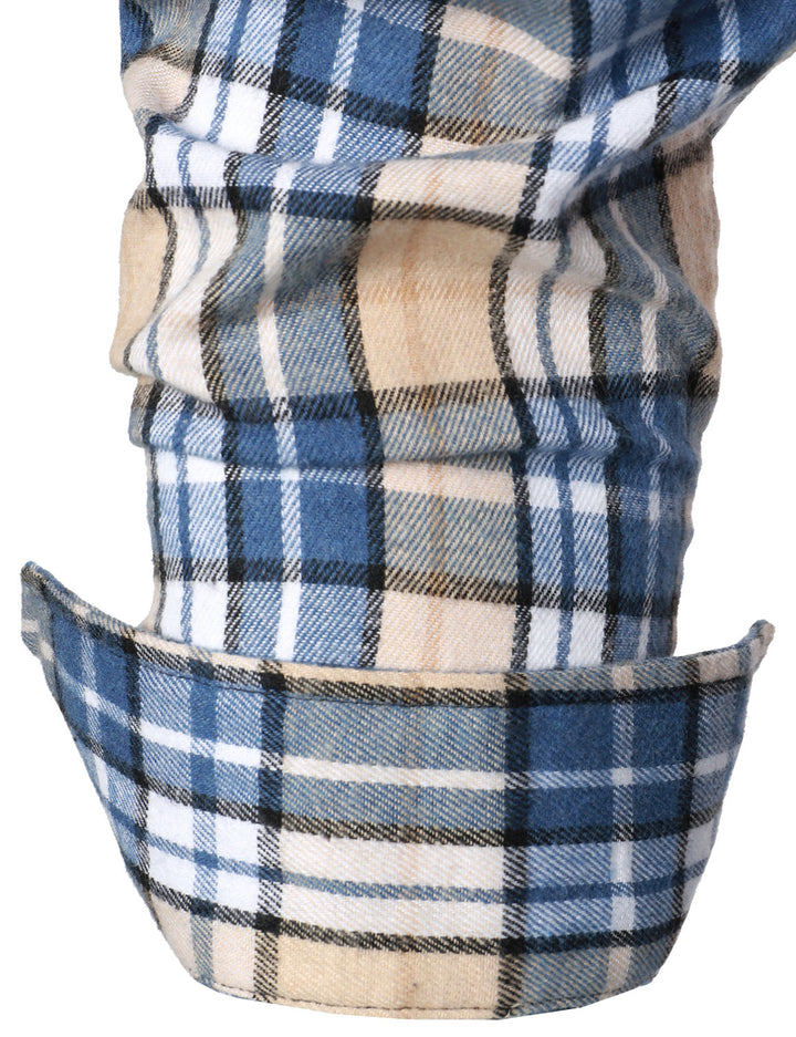 Chemise à carreaux à double poche boutonnée à carreaux pour hommes à manches longues automne hiver