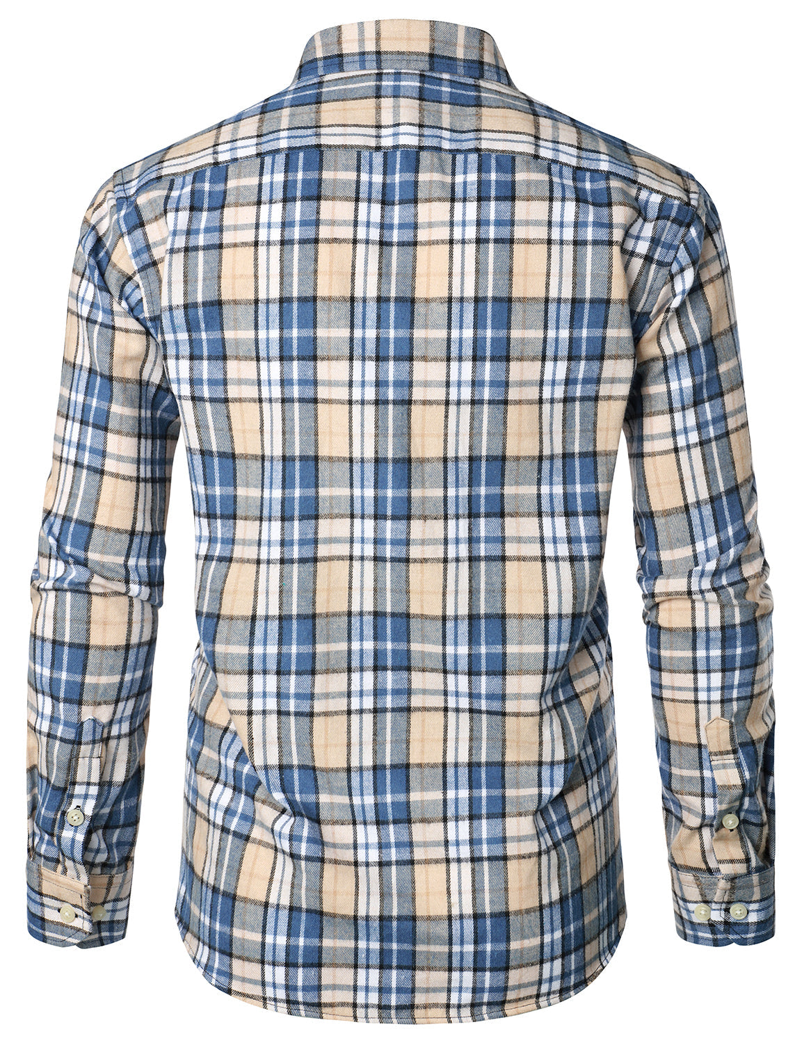 Chemise à carreaux à double poche boutonnée à carreaux pour hommes à manches longues automne hiver