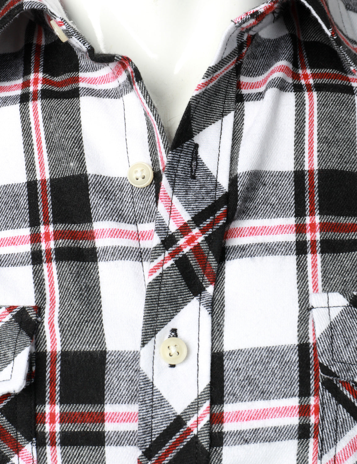 Chemise à carreaux en flanelle à double poche pour hommes